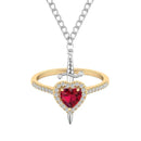 Edição Amor único -Kit Pulseira e Anel  coração & espada