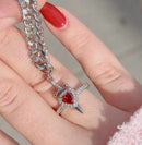 Edição Amor único -Kit Pulseira e Anel  coração & espada